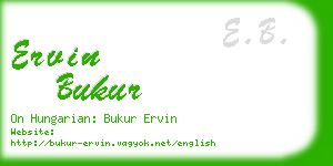 ervin bukur business card